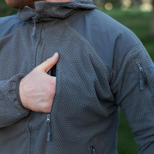 Флісова Кофта з капюшоном вафелька сіра розмір 3XL bkr422674sts-3XL фото