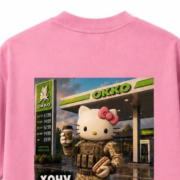 Футболка с принтом HOT DOG XS-S розовая for04877sts-XS-S фото