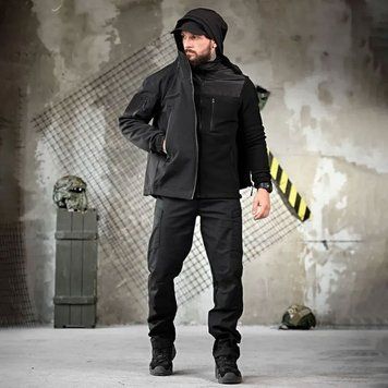 Форма 5в1 POLICE Куртка и Брюки + Флиска и Бейсболка + Ремень 2XL черная buy93473sts-2XL фото