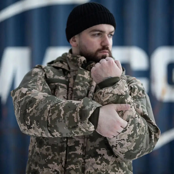 Зимова Куртка-Бушлат Grifon на синтепоні з підкладкою Омні-Хіт піксель розмір S for02182sts-S фото