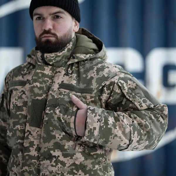 Зимова Куртка-Бушлат Grifon на синтепоні з підкладкою Омні-Хіт піксель розмір S for02182sts-S фото