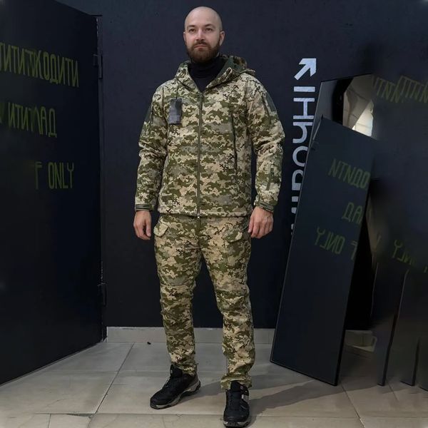 Костюм Gman SoftShell на флисе Куртка и Брюки S пиксель + Ботинки с автошнуровкой койот skl9107sts-S фото