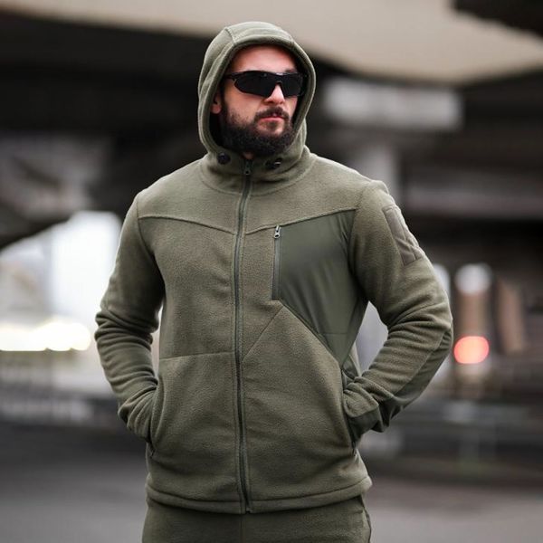 Флисовый Спортивный Костюм Куртка с капюшоном и брюки 3XL олива buy94765sts-3XL фото