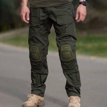 Тактичні Штани R-Military з наколінниками та еластичними вставками 3XL олива forFLEXолив.sts-3XL фото