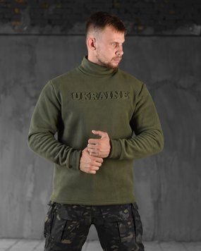 Флисовая Кофта с высокой горловиной олива размер 2XL 56612-2XL фото