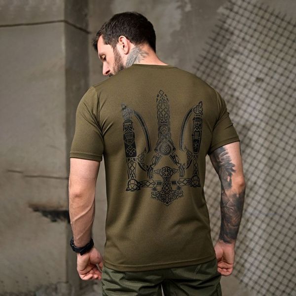 Футболка 7.62 Tactical Coolmax з принтом ТРИЗУБ 3XL олива buy93008sts-3XL фото