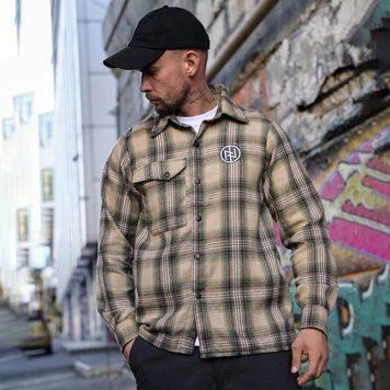 Сорочка Фланелева Born of War з принтом Support Brothers 3XL зелена-койот buy97589sts-3XL фото