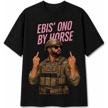 Футболка з принтом Ebis Ono By Horse XL-2XL чорна for04873sts-XL-2XL фото