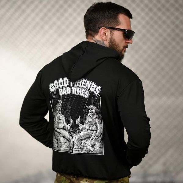 Худі Trenash Двонитка з принтом Good Friends Bad Times M чорне buy95824sts-M фото