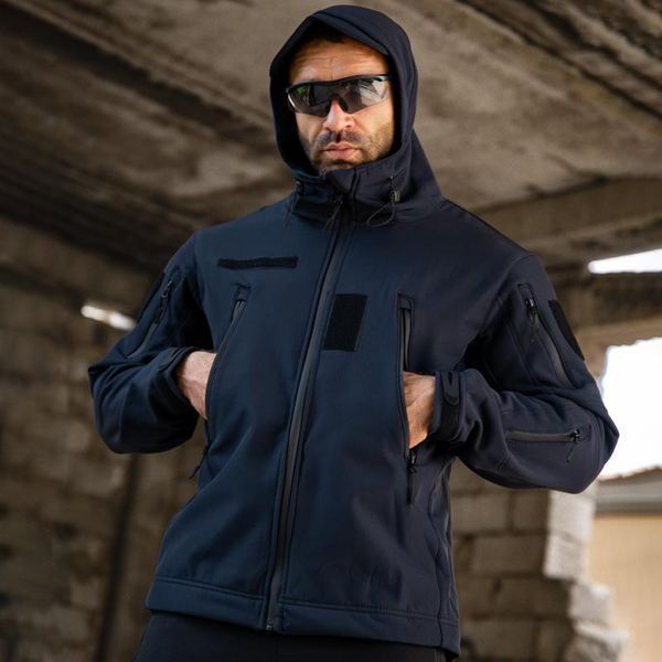 Куртка ДСНС Softshell на флісі  з капюшоном S синя  buy12795sts-S фото