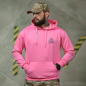 Милитари Худи Faxis Двонитка с принтом Voron 3XL розовое buy95646sts-3XL фото