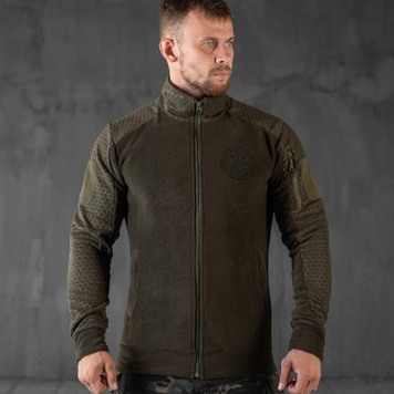 Флісова Кофта Руни з принтом та липучками для шевронів олива розмір 4XL buy89345sts-4XL фото