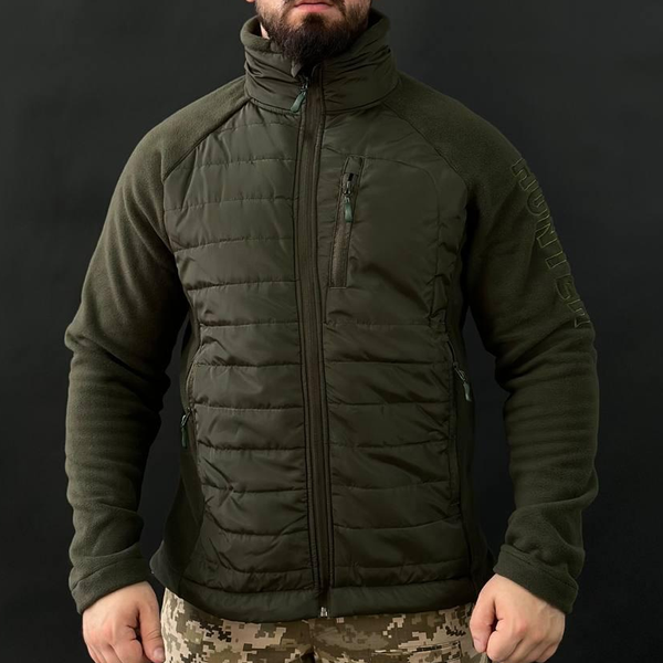 Мужская флисовая куртка олива размер 3XL for01575-3XL фото