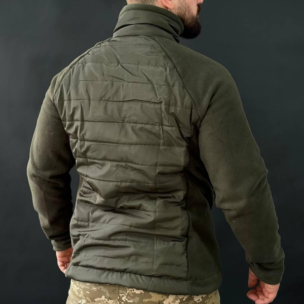 Мужская флисовая куртка олива размер 3XL for01575-3XL фото