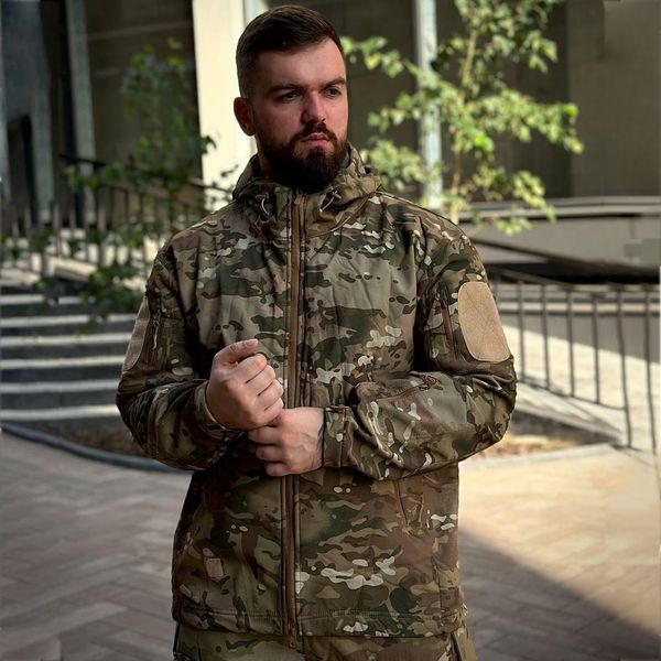 Куртка SoftShell на флисе с капюшоном S мультикам for03846sts-S фото