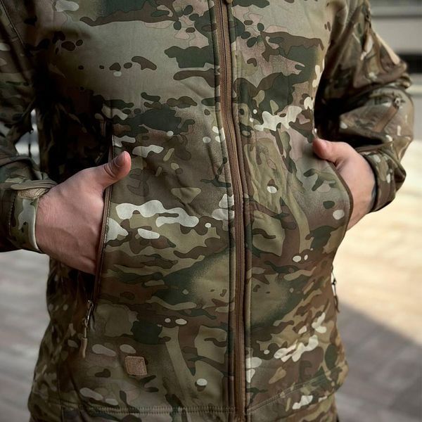 Куртка SoftShell на флисе с капюшоном S мультикам for03846sts-S фото