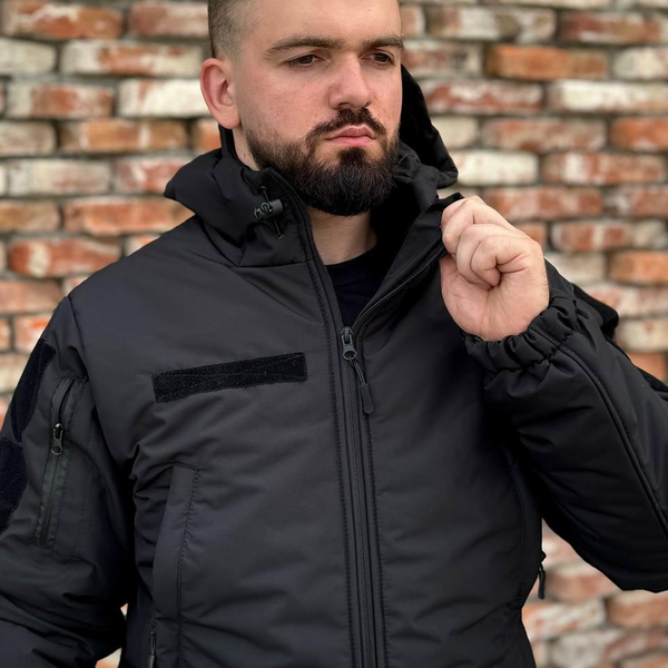 Зимняя Нейлоновая Куртка с липучками для шевронов черная размер 3XL for02065sts-3XL фото