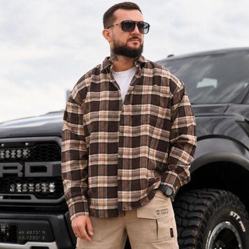 Сорочка Mantis Workman Shirt-Brownstone Plaid 3XL коричнева buy95764sts-3XL фото
