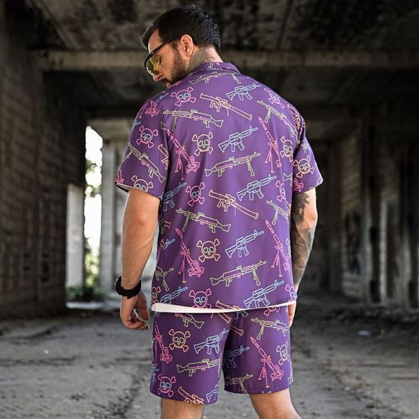Рубашка и Шорты Oblivion Tactical с принтом WEAPONS AND SKULLS S/M фиолетовый buy93100sts-S/M фото