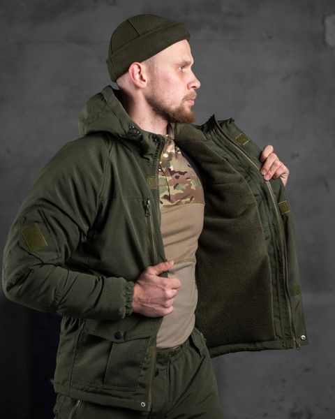Чоловіча зимова форма ріп-стоп куртка + штани з підтяжками олива розмір S buy83358sts-S фото