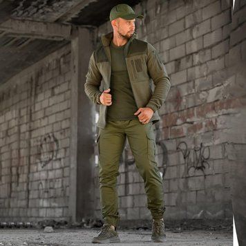 Комплект KMS Tactical Флисовая Кофта и Джогеры + Футболка и Бейсболка 2XL олива buy97235sts-2XL фото