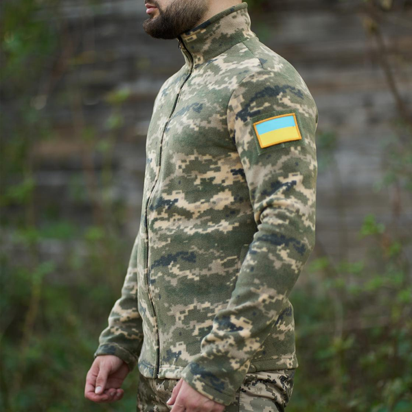 Мужская флисовая кофта с молнией и липучками под шевроны пиксель размер S 1061339278-S фото