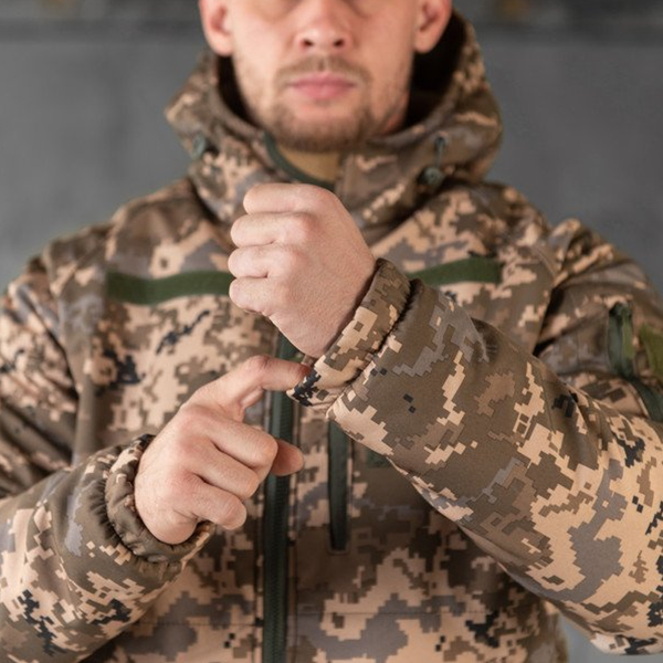 Зимова Форма SoftShell Куртка з липучками для шевронів та штани на флісі піксель розмір S buy89501sts-S фото