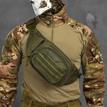 Тактическая сумка Cordura 1000D через плечо 23,5х6х12 см олива buy11934sts фото