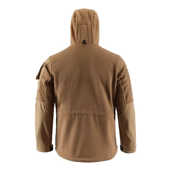 Мужская флисовая куртка с капюшоном койот размер 3XL for01988-3XL фото