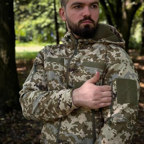 Чоловіча куртка Softshell на флісі 3XL піксель for01647-3XL фото
