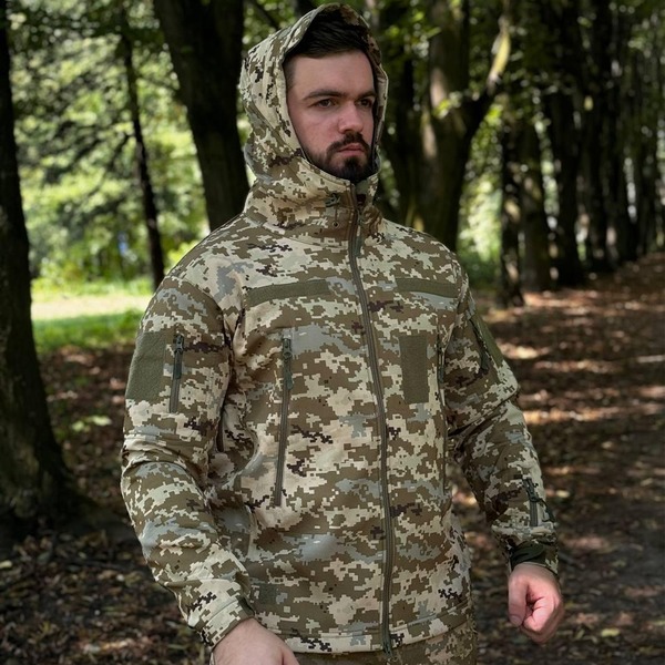 Чоловіча куртка Softshell на флісі 3XL піксель for01647-3XL фото