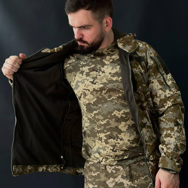 Чоловіча вітровка софтшел з капюшоном піксель розмір 3XL for01581-3XL фото