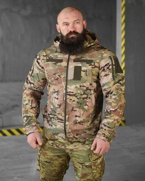 Мужская Куртка софтшел с капюшоном на флисе 2XL мультикам  83823-2XL фото