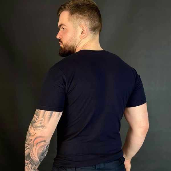 Чоловіча Футболка синя стрейч розмір 5XL for00981-5XL фото