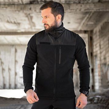 Флісова Кофта Patriot Поліція з липучками для шевронів 3XL чорна buy56846sts-3XL фото