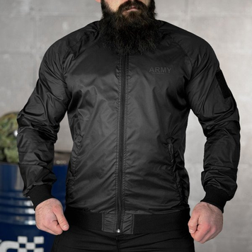 Легка Вітровка з принтом Army чорна розмір 2XL buy91305sts-2XL фото