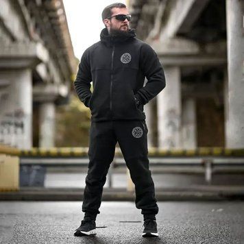 Спортивный Костюм с принтом РУНЫ СМЕРТЬ ПОДОЖДЕТ Кофта и Брюки 3XL черный buy94213sts-3XL фото