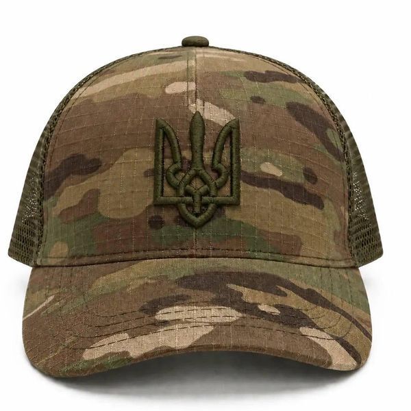 Бейсболка з вишивкою Тризубом та сітчастими вставками S мультикам for04816sts-S фото