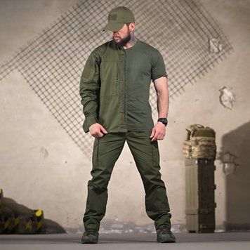 Тактичний Костюм 5в1 Renger Кітель та Штани + Футболка + Бейсболка і Ремінь 4XL олива buy96380sts-4XL фото