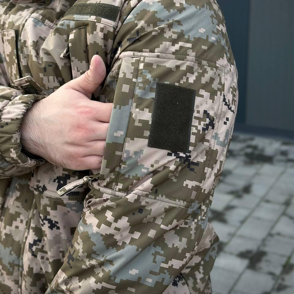 Чоловічий Зимовий Бушлат на флісі з липучками для шевронів піксель розмір 3XL for01977sts-3XL фото