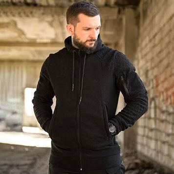 Кофта Флісова 7.62 Tactical Сота з липучками для шевронів 3XL чорна buy93603sts-3XL фото